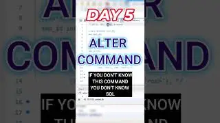 SQL Day 5 ALTER Command (DDL) in SQL | ALTER Command in SQL  Add, Drop & Modify Columns Explained