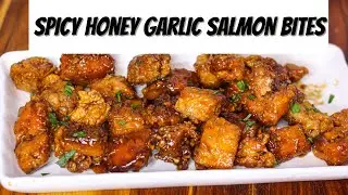 Spicy Honey Garlic Salmon Bites|| Salmon Nuggets Recipe