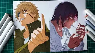 Drawing Denji and Aki Hayakawa | Chainsaw Man | チェンソーマン