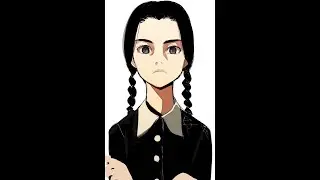 Draw The Wednesday Addams in anime style