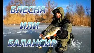 Ловля окуня на зимнюю блесну Лепесток.  Зимняя рыбалка со льда.