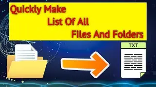 Quickly make list of all Files and Folders | how to create list of all files and folders | Batchfile