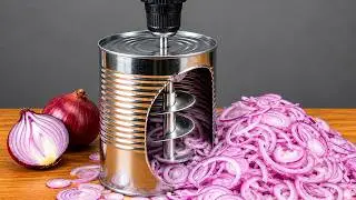 60 Year Old Carpenter Builds a Genius Tin Can Onion Slicer | A DIY Kitchen Tool Every Home Needs!