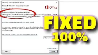 Fix This copy of Microsoft office is not activated in Microsoft Office