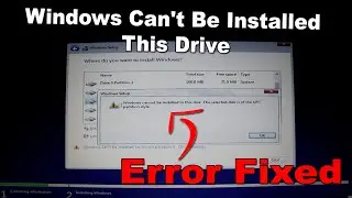 Can't be installed on drive 0 partition error while install windows 10
