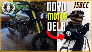 pintando o novo motor da caçadora scrambler 150