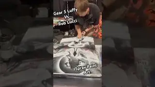 Gear 5 Luffy VS Rob Lucci  spray paint art One Piece fight #shorts #onepiece #anime