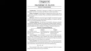 ||11 standard ||biology notes of ||Transport in plants||