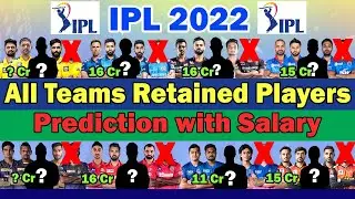 🏆IPL 2022 All Teams Retain Players list with Salary🏆All Teams Probable Retained Players🏆Prediction