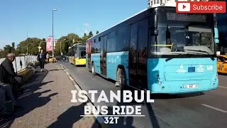 Public Bus Ride in İstanbul - Walking Tour in 4K
