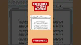 Change text color in AbiWord word processor #abiword #abiwordtutorials #opentechinstitute