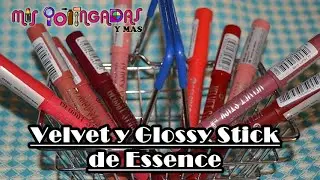 Velvet y Glossy Stick de Essence | Swatches