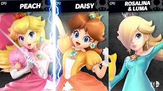 Super Smash Bros Ultimate - Peach vs Daisy vs Rosalina (Mega Battle) (Requested)