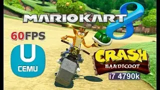 CEMU Mario Kart 8 ft. CRASH BANDICOOT (Wii U MK8 mods) 60fps 1440p 4790k PC (WIP)