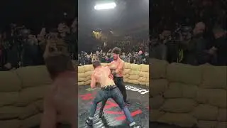 Final attack before knockout in bare-knuckle boxing 