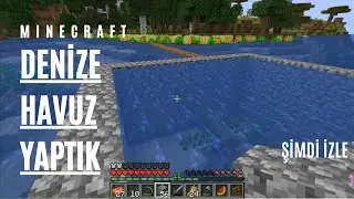 Minecraft Denizin Ortasına Ev Yapayım Derken Kocaman Havuz Yaptım :) #minecraft