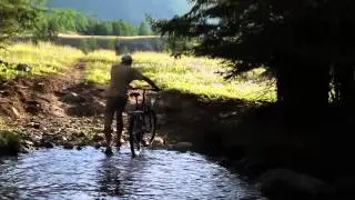 Вело-брод через р.Куехтонар. Велопоход по Горному Алтаю, Ташанта - Сентелек, 2013.