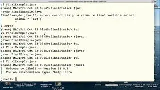 The static and final keywords in Java