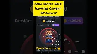 Daily Cipher Code Hamster Combat 25 August #shorts #hemstercombat