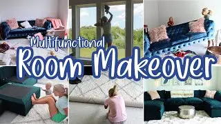 MULTI-FUNCTIONAL ROOM MAKEOVER / MOVIE ROOM IDEAS / PLAYROOM MAKEOVER