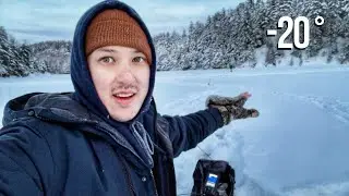 3 Days Winter Fishing Trip in -20°C (Sketchy Ice)