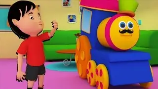 บ๊อบรถไฟ จอห์นนี่ จอห์นนี่ ใช่ ปาปา | เด็กคล้องจอง | 3D Kids Songs | Bob Train Johny Johny Yes Papa