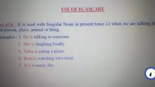 Use of Is, Am, Are