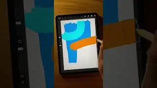 Quick abstract in Procreate with Monoline and Flat brush 😌 # #procreate #digitalart #ipadart