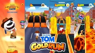 Non-Stop Run: Talking Tom Gold Run Game, Lava Escape Event, Run With Explorer Hank