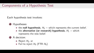Intro to Hypothesis Testing (Part I)