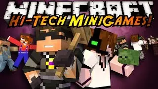 Minecraft: HI-TECH MINIGAMES! (Whack a Zombie, King of the Hill, Asteroid Graveyard!)