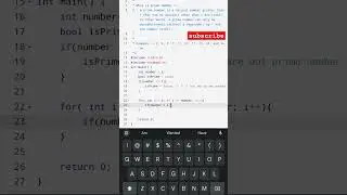 C program to check if a given number is prime.  #elkick #learnc
