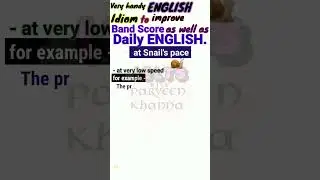 at snail's pace (IELTS Idiom) 