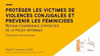 Protéger les victimes de violences conjugales et prévenir les féminicides - matinée du 05/11/24