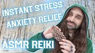 INSTANT Stress & Anxiety Relief - ASMR Reiki (rain stick, gentle brushing, pinecone scratching)