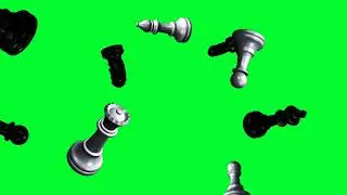 Chess Flying Green Screen