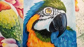 ПОПУГАЙ /МАСТЕР КЛАСС ЖИВОПИСИ АКРИЛОМ/