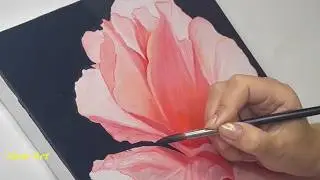 Hibiscus Painting / Acrylic Painting Flower Step by Step #225