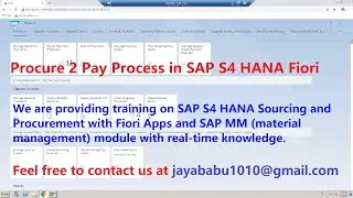 Procure 2 Pay Process in SAP S4 HANA Fiori Apps