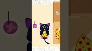 Cat eating pizza animated Twitch screen 