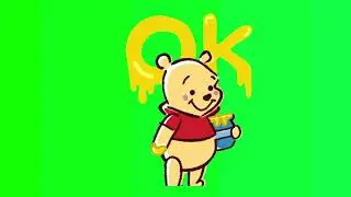 pooh is writing ok green screen effect 