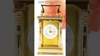Antique French Carriage Clock With Carrying Case Brass Repeating Circa 1900
