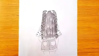 How to draw a girl backside step by step/pencil tutorial/BR drawing book