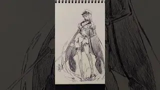 StickMan Esdeath 😳 #shorts #anime #drawing
