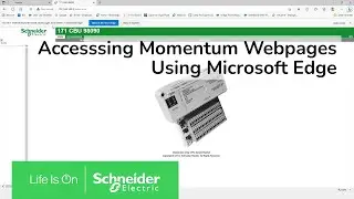 How to view Momentum Web pages using Edge | Schneider Electric