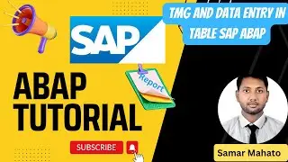 How to Create TMG and Data Entry on table in SAP ABAP 