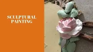 Sculptural painting. Peony. How to mix and type plaster.