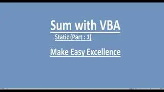 Sum Function in VBA (Static Range)- Hindi