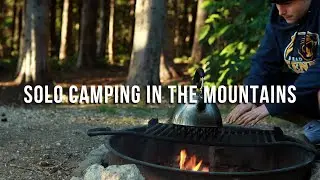 SOLO CAMPING IN THE MOUNTAINS (4K, ASMR, HIKING)