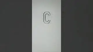 Double stroke vertical capital letters C 